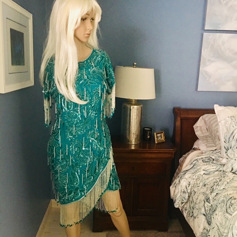 Custom, Hand Beaded Performance Dresd - image 1